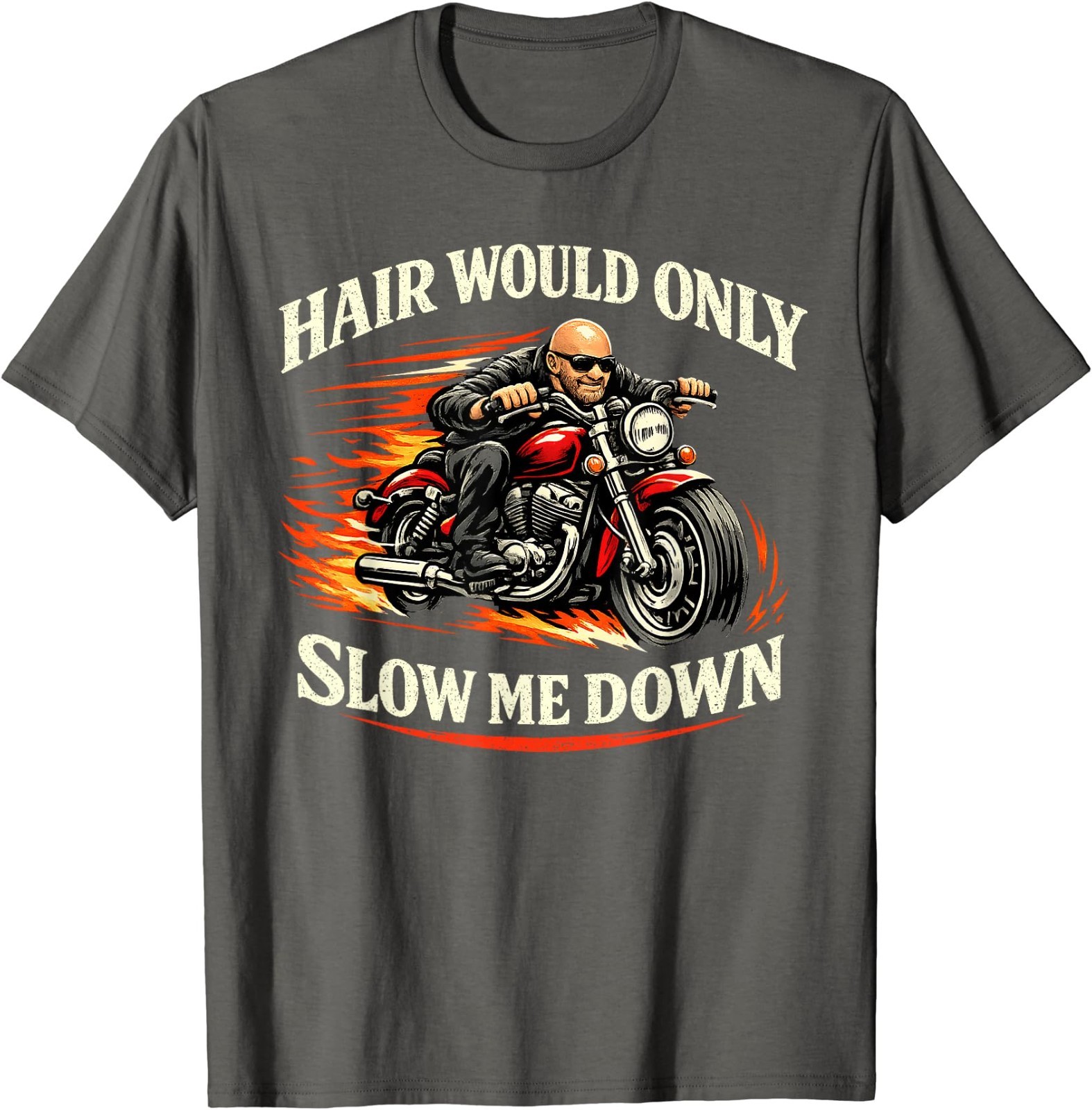Hair Would Only Slow Me Down Funny Bald Head Humor for Men T-Shirt gallery