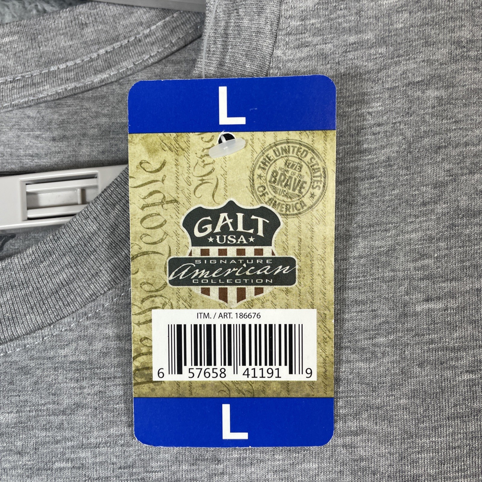 Galt T Shirt Men Large Gray American USA Home of the Brave HWY Sign NEW Patriot gallery