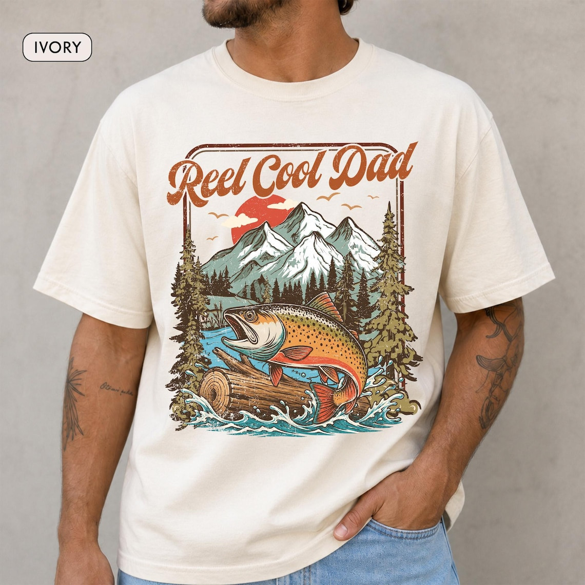 Comfort Colors Reel Cool Dad Fishing Shirt Father's Day Gift For Husband Men Tee gallery