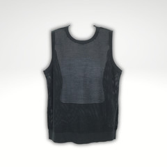 Murano Wanderin West Mesh Tank Top XXL Black Sleeveless Knit NWT