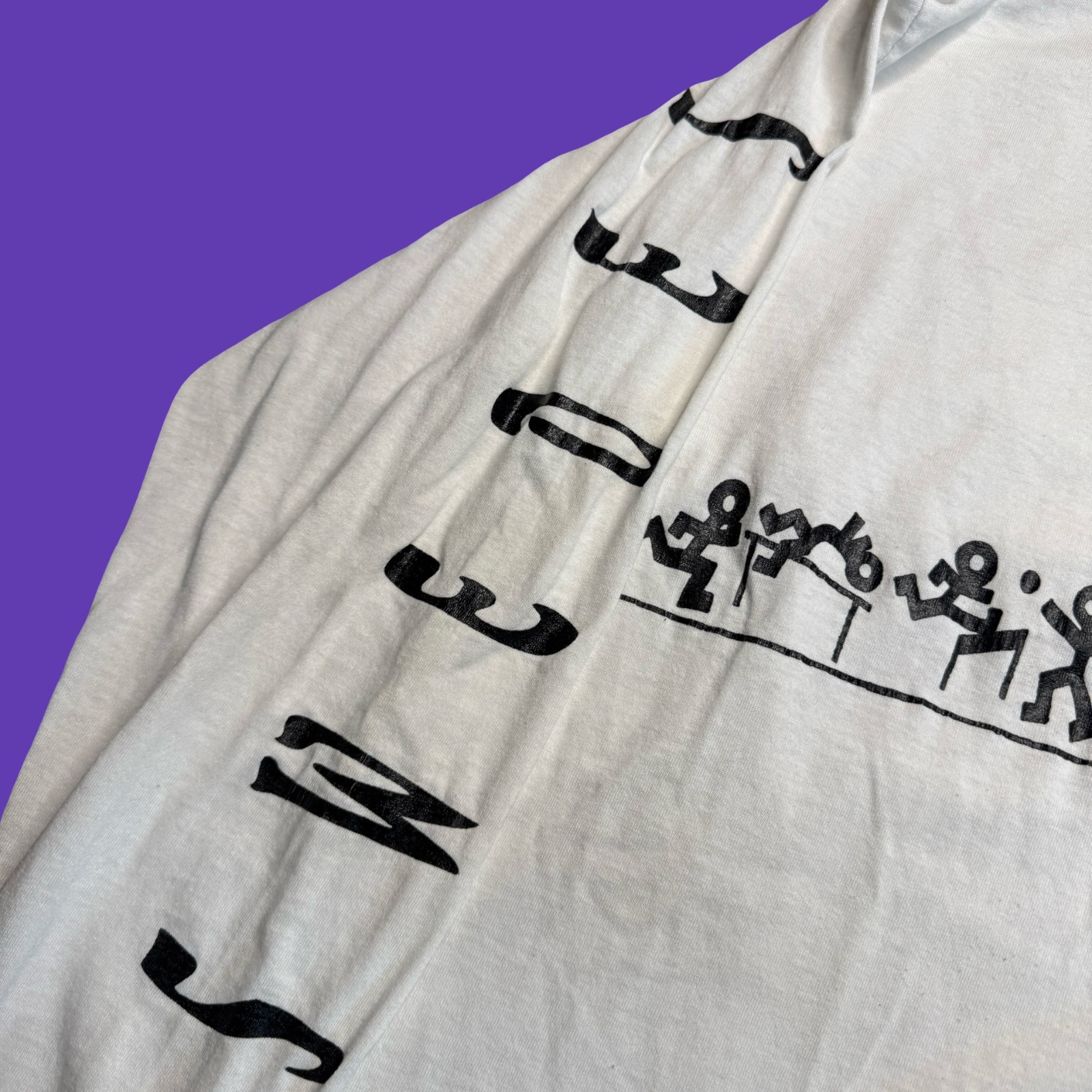 Vintage Track & Field Graphic Large Long Sleeve Tee Distressed School Runner gallery