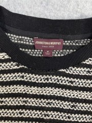 Johnston & Murphy Black and White Pullover Top Zipper Accents Size Medium