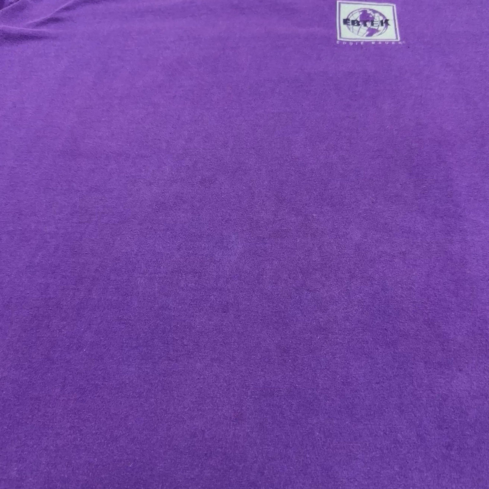 Vintage Eddie Bauer EBTEK T Shirt Mens Large Purple Printed Logo gallery