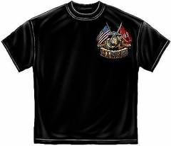 USMC MARINE DOUBLE FLAG GOLD GLOBE USA AMERICA MILITARY MENS T TEE SHIRT S-3XL