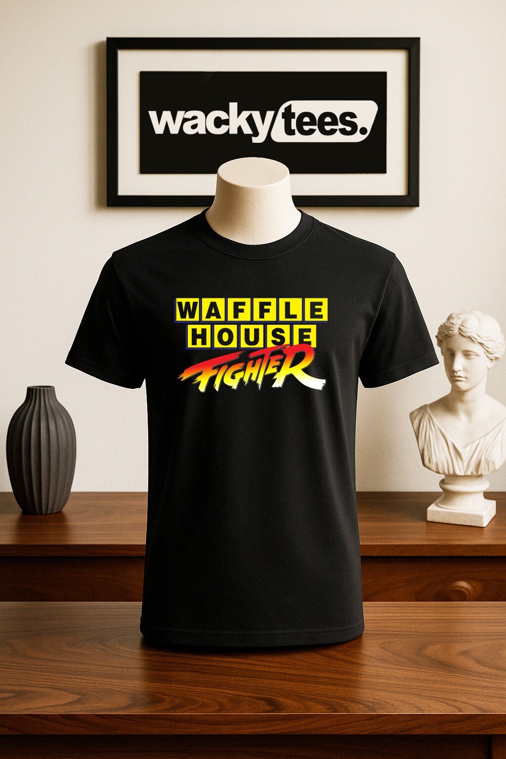 Waffle House Fighter Funny Fight Crew Graphic Tee Shirt gallery