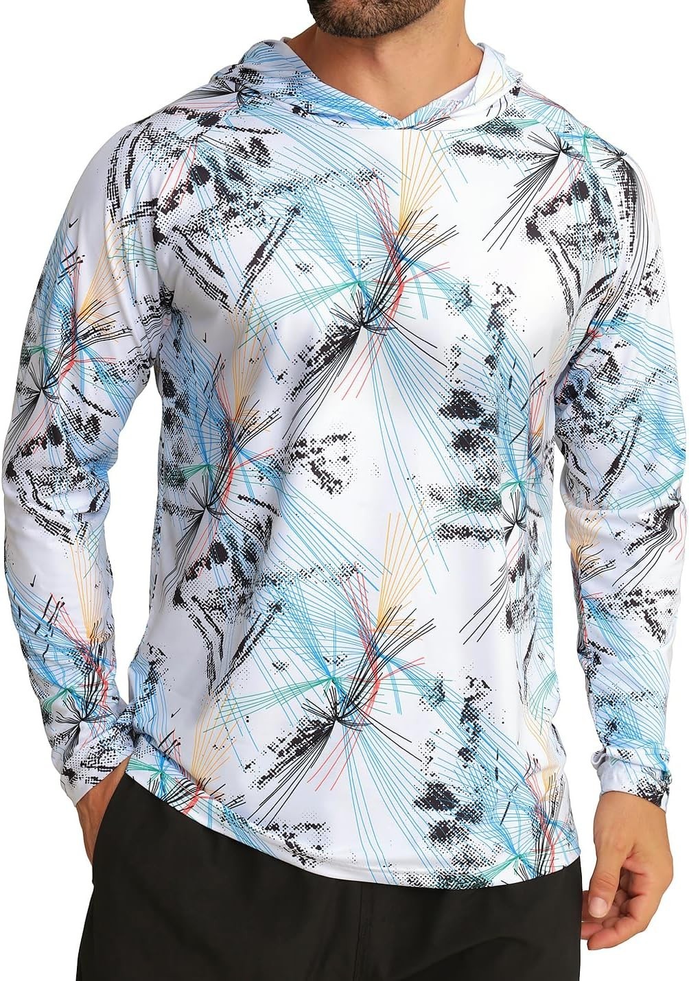 Men's UPF 50+ Sun Protection Hoodie Shirt Rash Guard Shirt UV Fishing Outdoor gallery