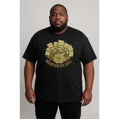 Brooklyn Vertical Black Graphic T-Shirt Money Rose Wanted By All 3XL