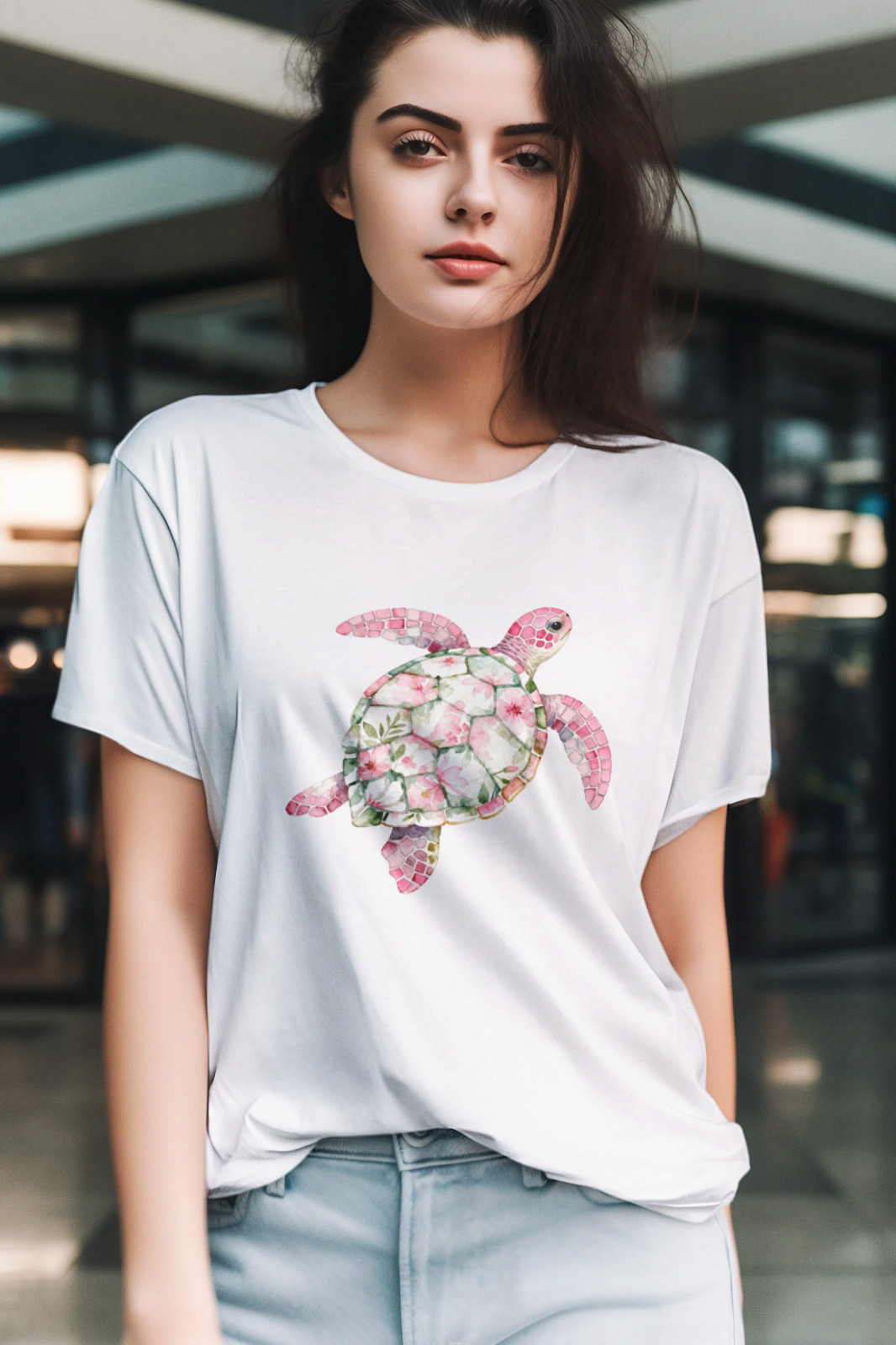 Floral Sea Turtle T-Shirt Black Unisex Tee Ocean Beach Graphic Boho Coastal Art gallery