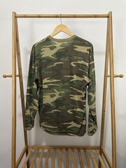 VTG 80s Paper Thin Burnout Worn Soft Camouflage LS Pocket T-Shirt Size XL