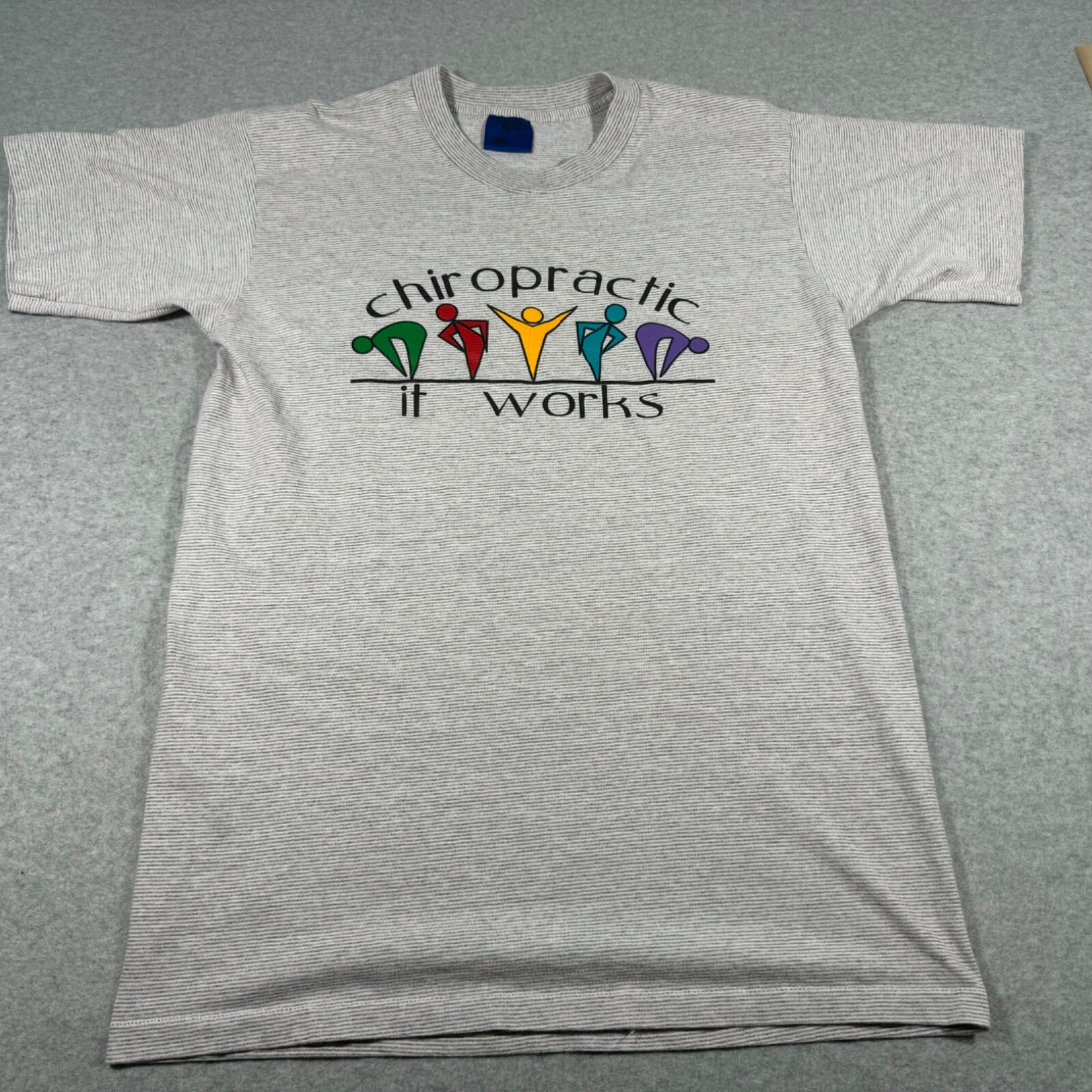 Vintage Chiropractic Shirt Adult Medium Gray Single Stitch Old Saybrook Mens 90s