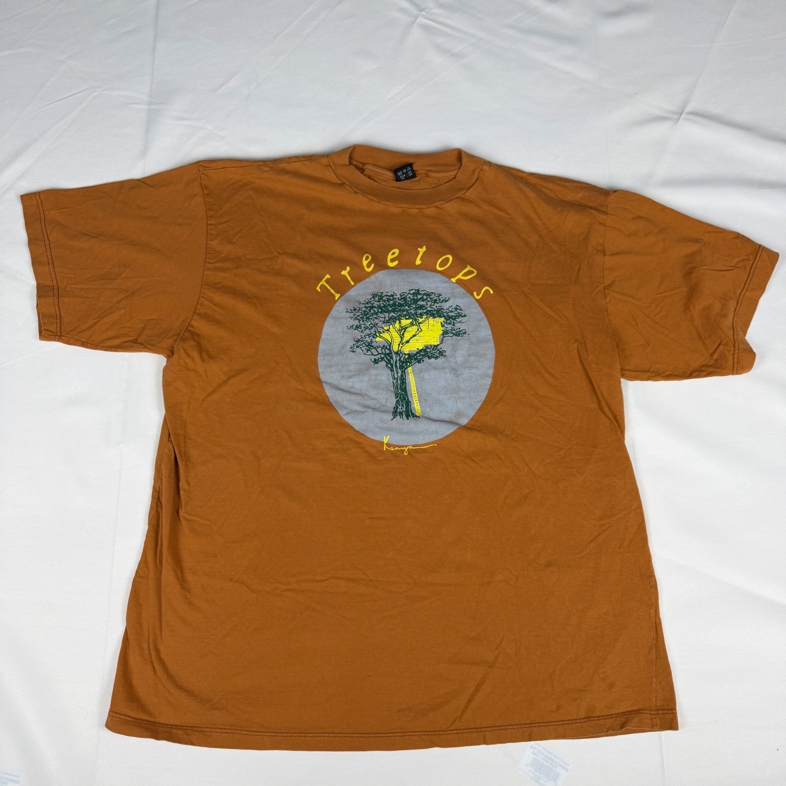 Vintage Makena Treetops Kenya T-Shirt Burnt Orange Cotton Graphic Tee Size 120 L gallery