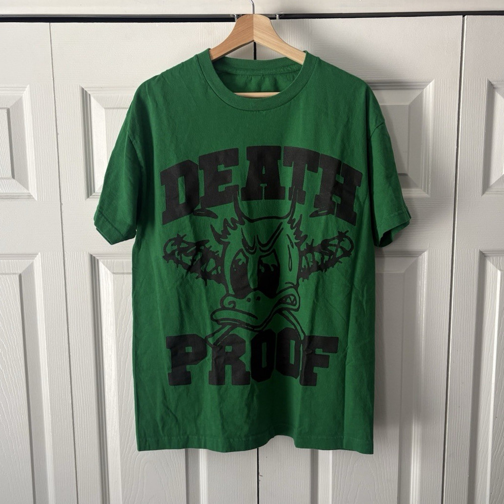Death Proof Graphic Print Green Crew Neck Short Sleeve T-Shirt Men’s Size L