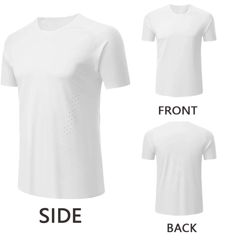 Men's Gym Jogging T-Shirt Running Tops Male Short Sleeve Sportswear Exercise Bas gallery