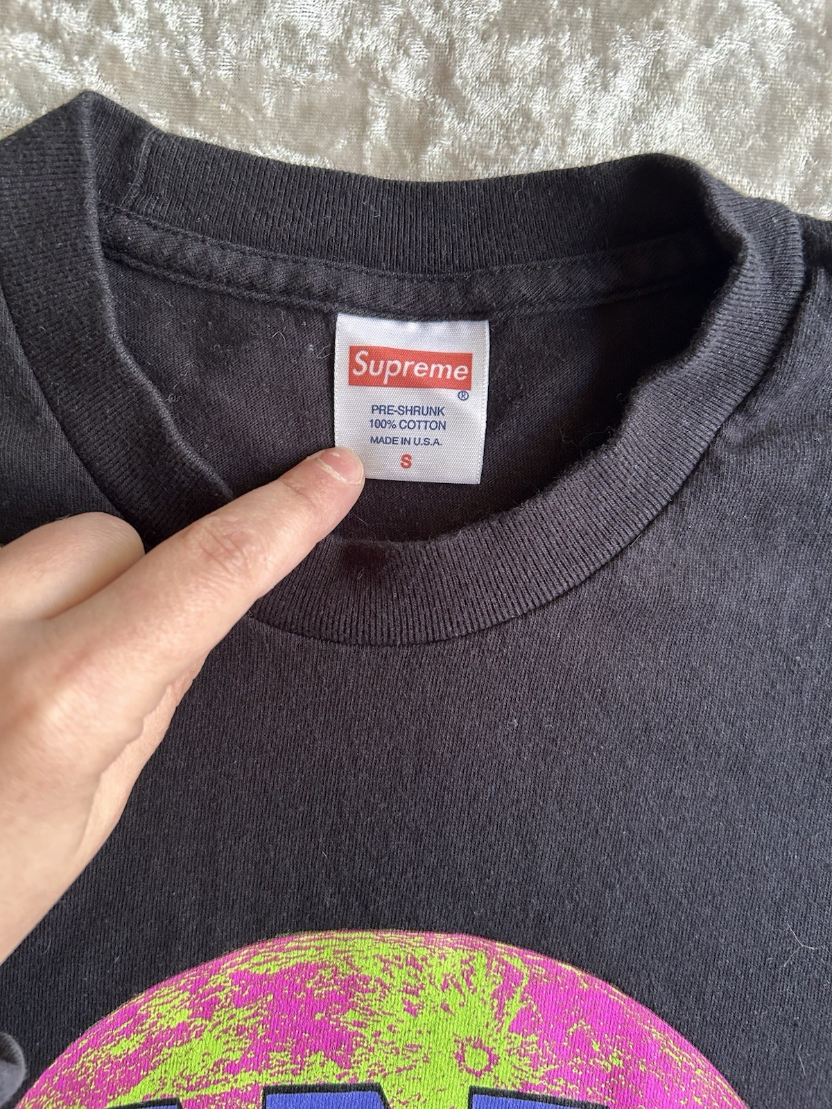 Supreme Lunar Black Small T-shirt 100% Cotton Made In USA gallery
