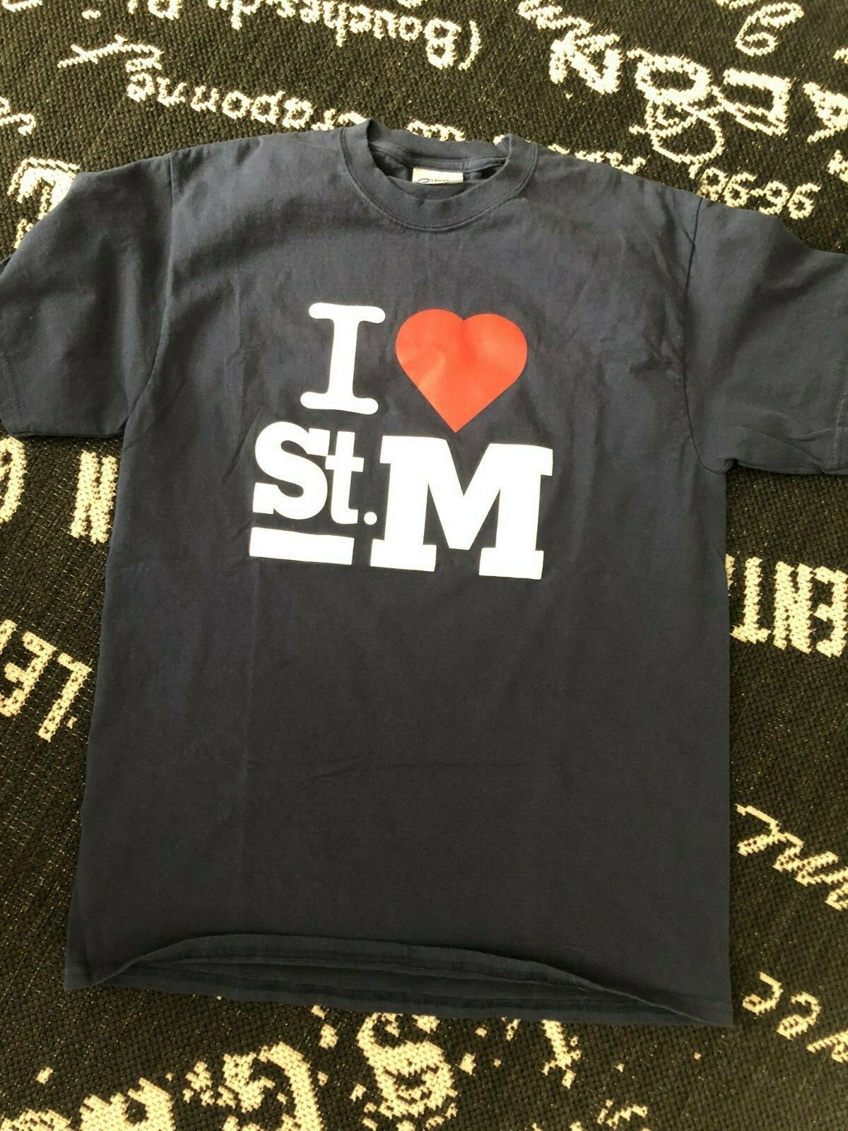 NEW Mens M Navy Blue White Red I LOVE ST. M Heart S/S T-Shirt TEE C Port gallery