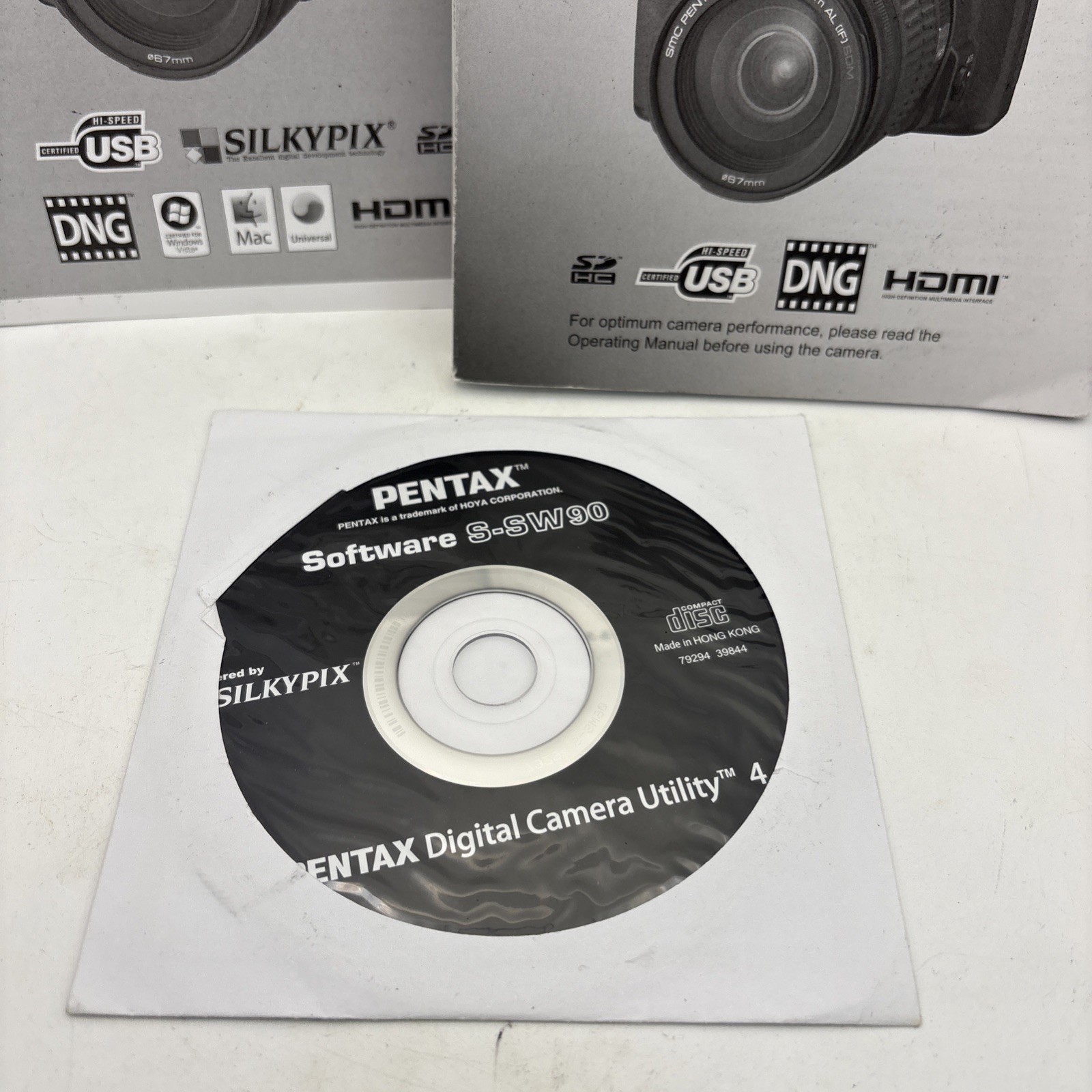 Pentax K-7 DSLR Operating Manual & Quick Guide with Software S-SW90 CD Set