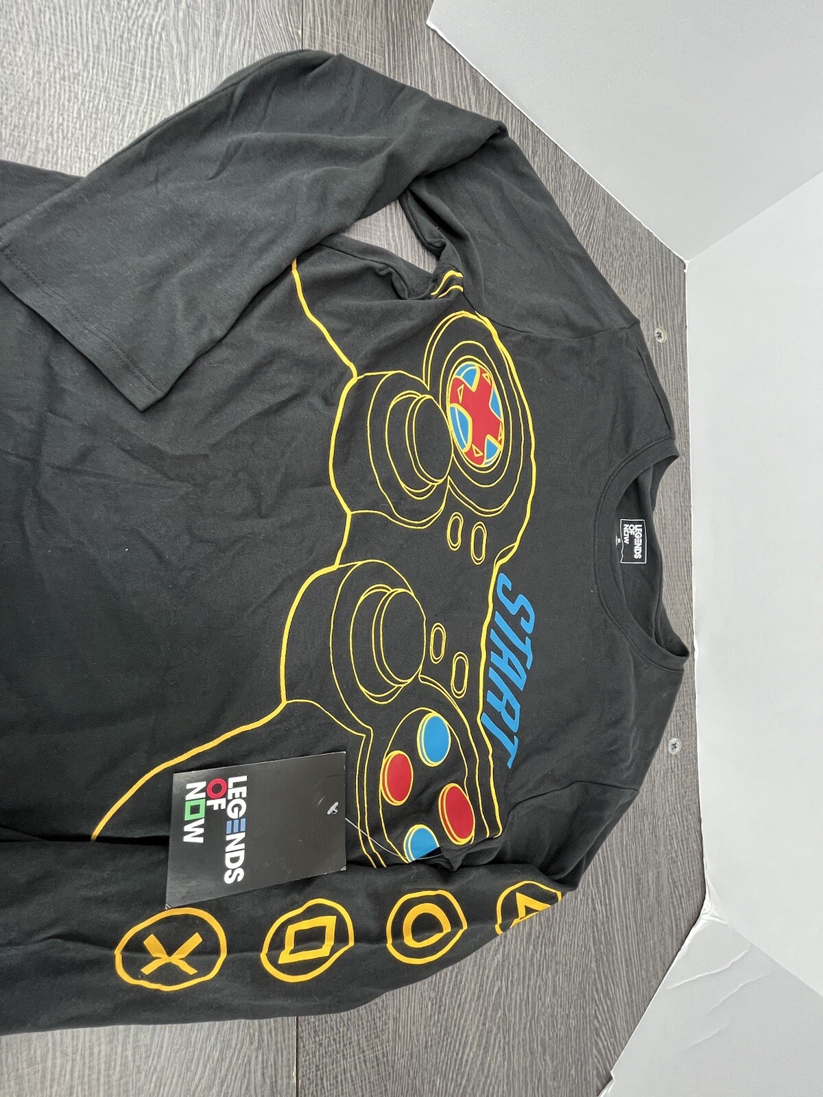 Play Station Long Sleeve Logo Button Print Tee T-Shirt gray new with tags gallery