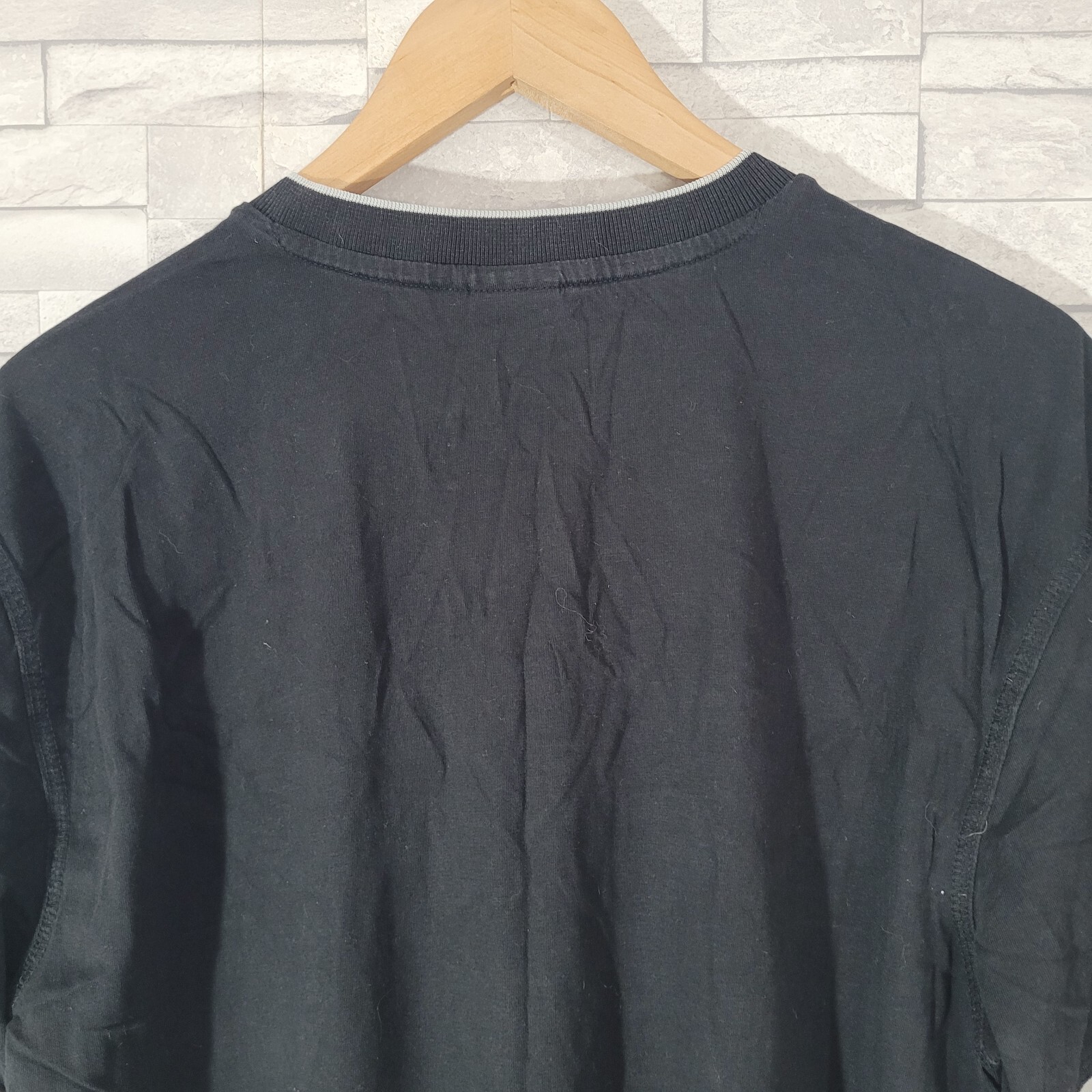 Mens SLAZENGER T Shirt Black Large Top V Neck Gym Running Ringer Casual gallery
