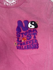 Valabasas Vintage No Storm Last Forever Graphic Pink T-Shirt Medium