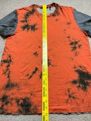 Helmut Lang Shirt Medium Tie Dye Cotton T-Shirt Orange Gray Designer City Cotton