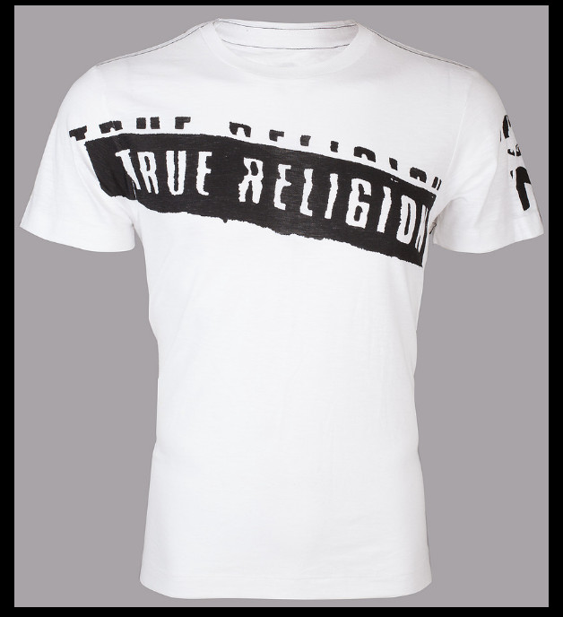 $69 TRUE RELIGION White Black STENCEL Short Sleeve Graphic T-shirt NWT gallery