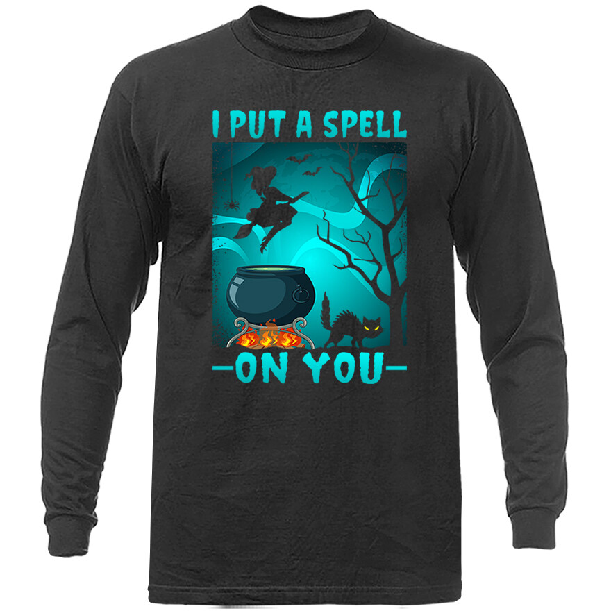 Halloween Costume Spooky Witches Pumpkin Ghost Graphic Long Sleeve