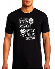 WORK LIKE A CAPTAIN PARTY LIKE A PIRATE FUN GRAPHIC Short-Sleeve Unisex T-Shirt