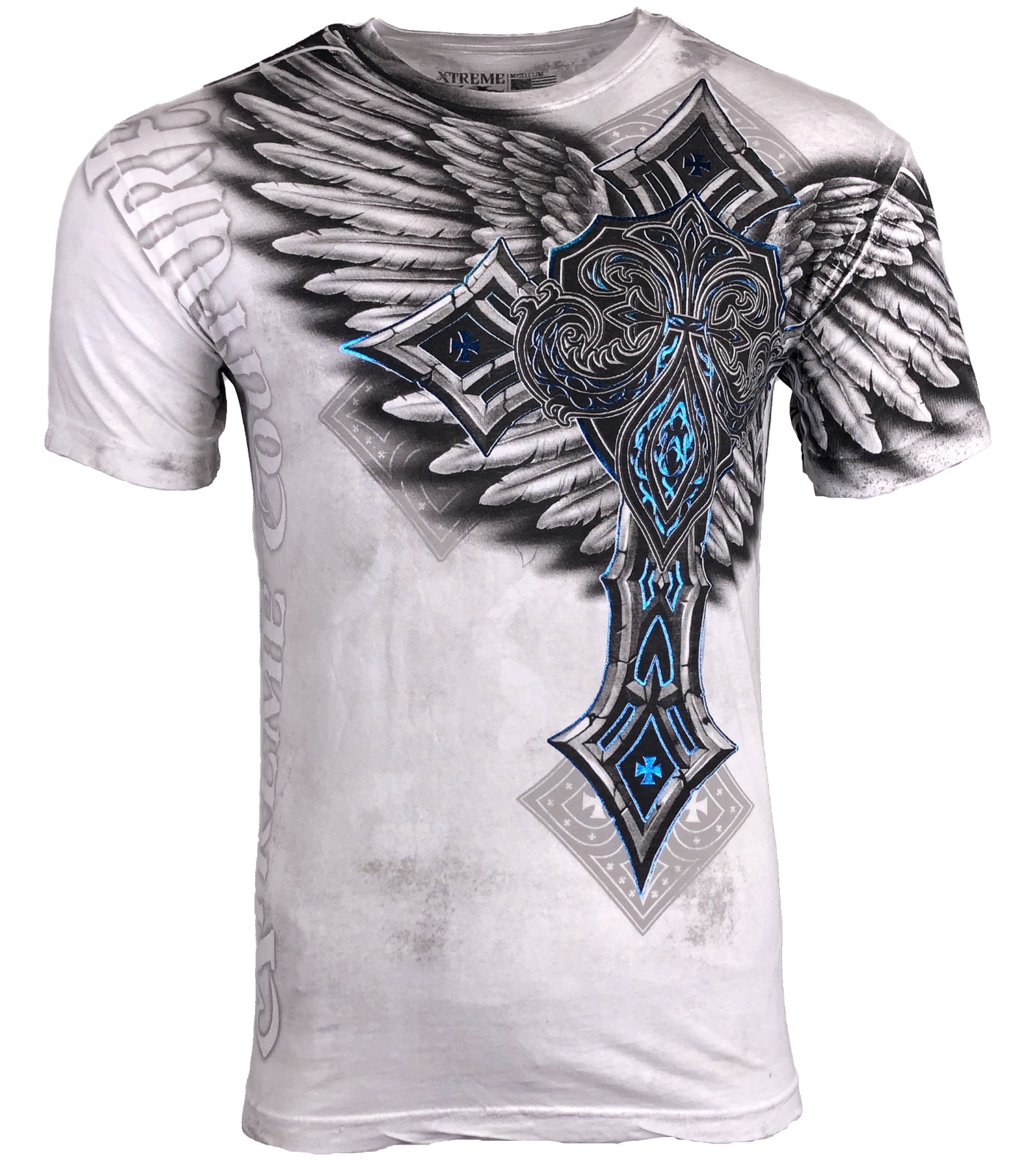 Xtreme Couture by Affliction Men's T-Shirt LAST BLOW White Biker Wings MMA gallery