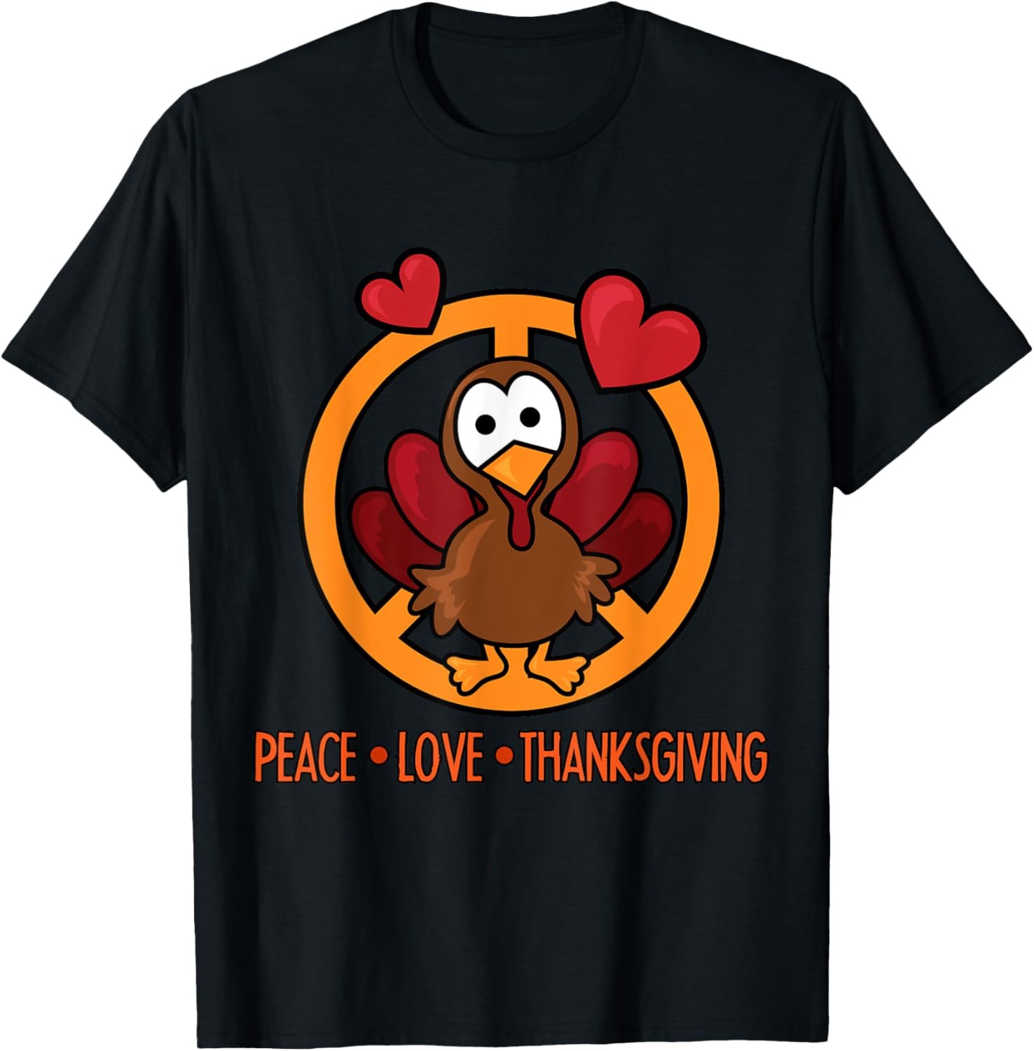 Funny Turkey Thanksgiving Peace Love Thanksgiving T-Shirt gallery