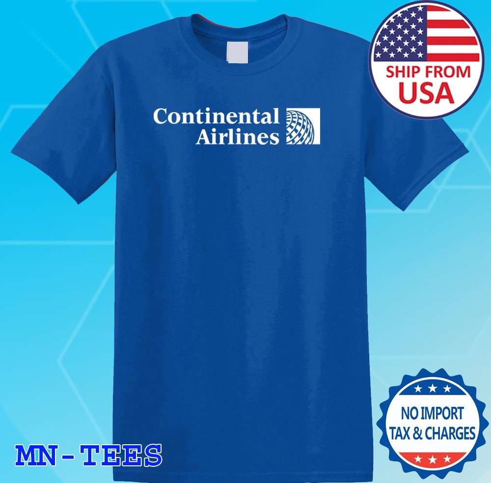 Continental Airlines Retro US Airline Blue Size S-5XL