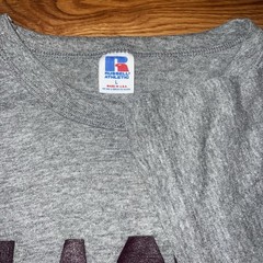 Vtg 80s Russell Athletic Gym Tee “Slacker” Gray T Shirt Large