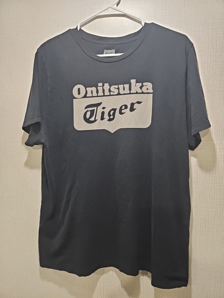 Onitsuka Tiger Black Large Logo Print T-shirt XL Please Read Description!