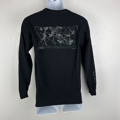 Vans Long Sleeve Shirt Men Small Black Classic Fit Solid Graphic Tee Skateboard