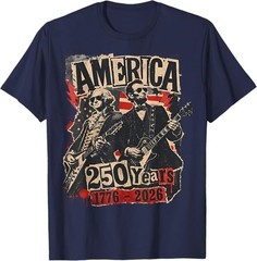 George Washington Lincoln Playing Guitar Abe Lincoln 250th T-Shirt