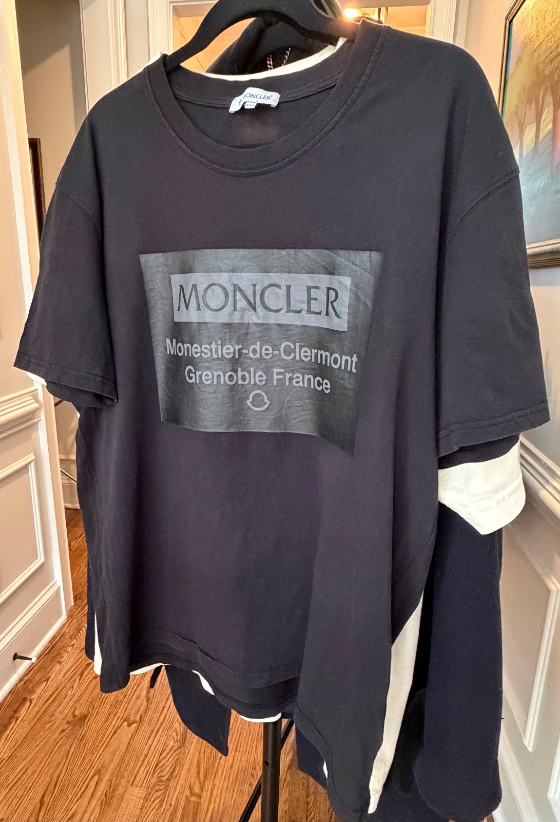 Authentic Moncler Grenoble Logo Tee Black Mens XXL Runs Small See Measurements gallery
