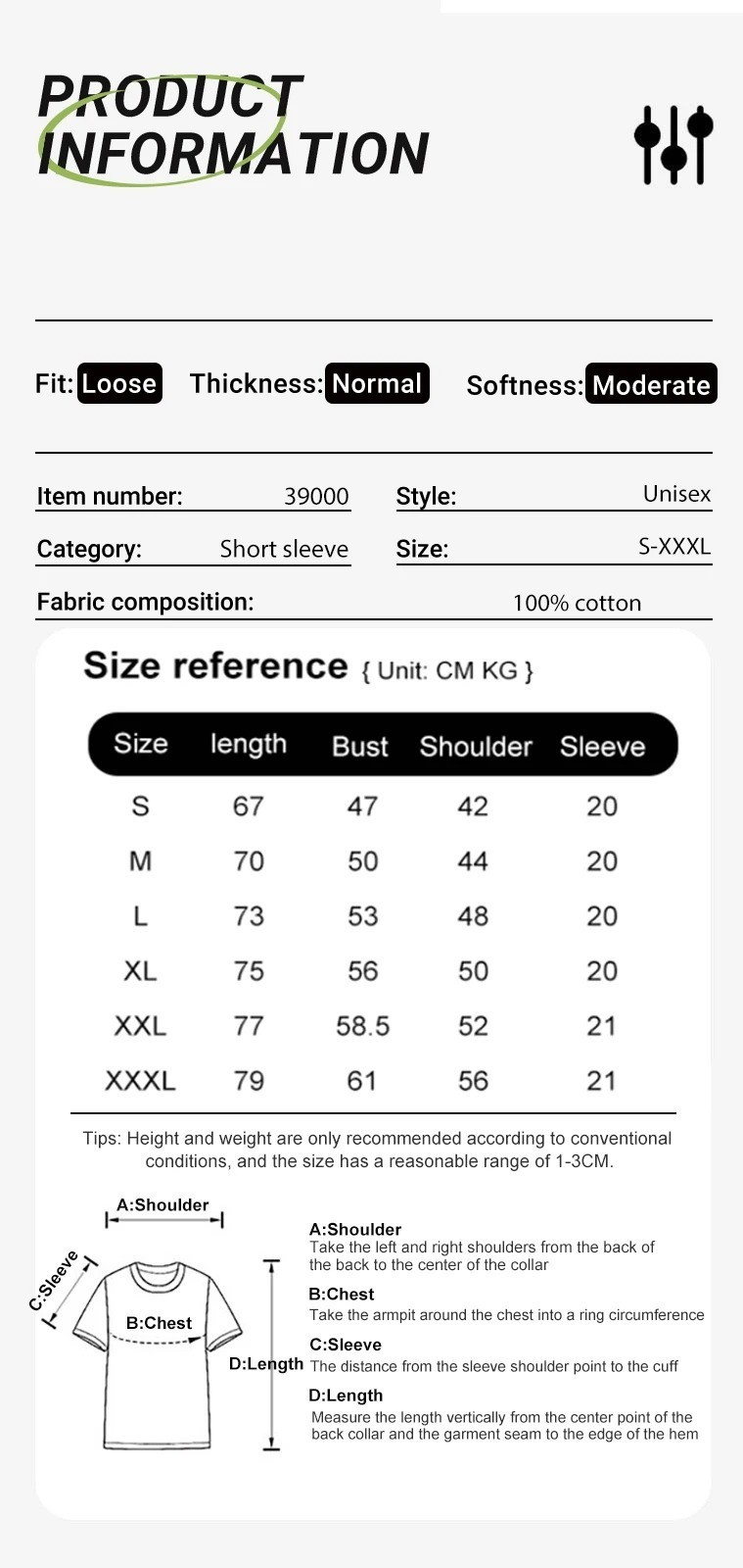 100% Cotton T Shirt Men Women Short Sleeve Casual Soft Breathable Summer Tee gallery