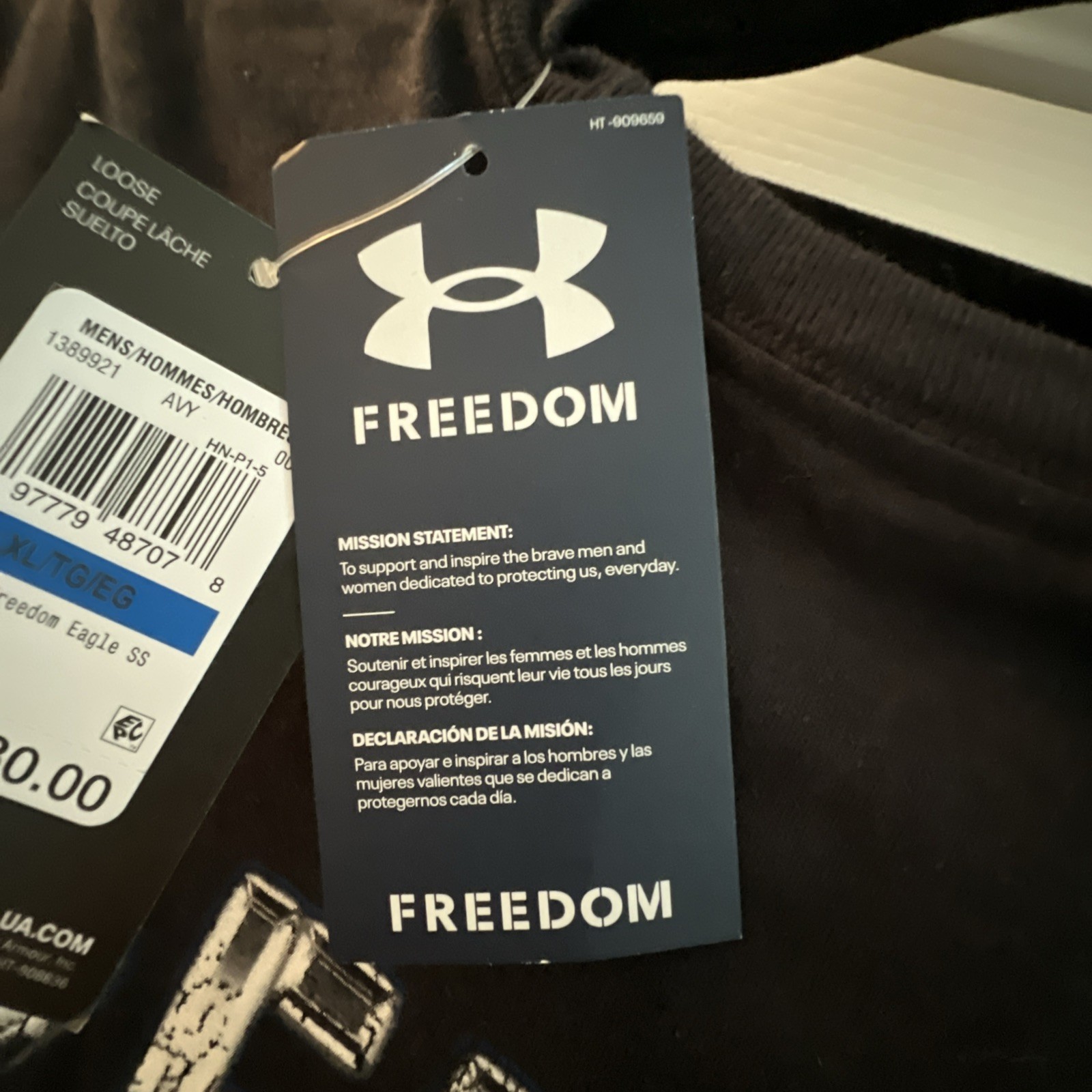 NWT Under Armour Freedom American Flag Bald Eagle TShirt Men's XL Patriotic 250 gallery