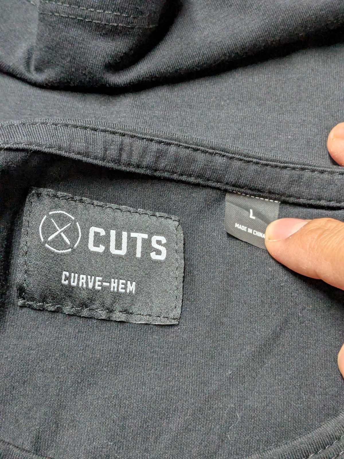 Cuts Black Hem T Shirt Minimalist Streetwear Athleisure Basic Essential Large gallery