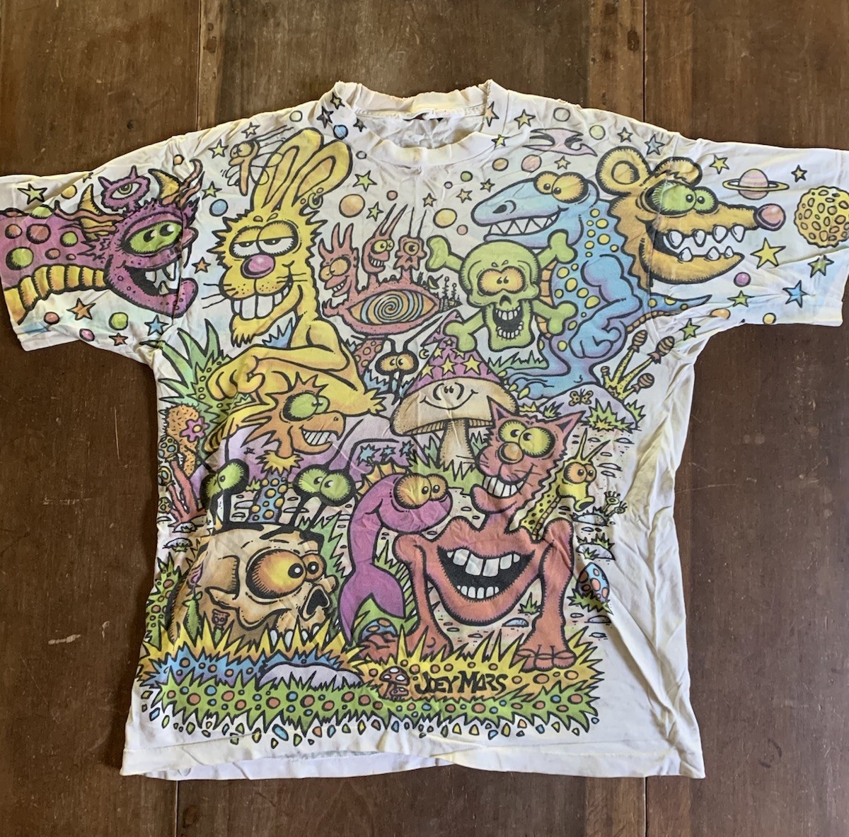 Liquid Blue Vintage Joey Mars 1993 Psychedelic Distressed Zidzoii Shirt Size L gallery