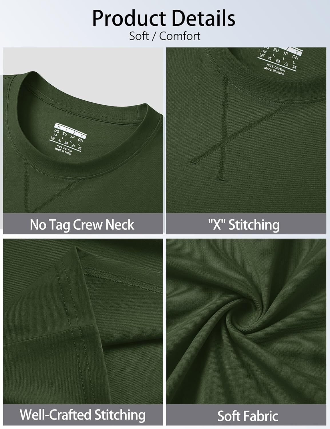 Men's Cotton Drop Shoulder T Shirt Loose Fit Soft Casual Short Sleeve Summer Tee gallery