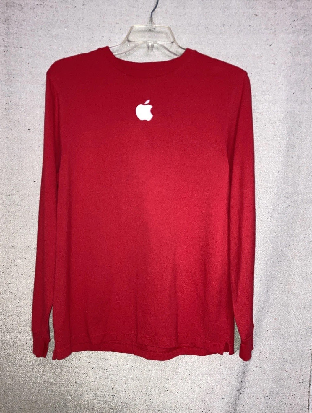 Apple Computer Red Shirt Men’s Long Sleeve Employee Geek Embroidered New L New gallery