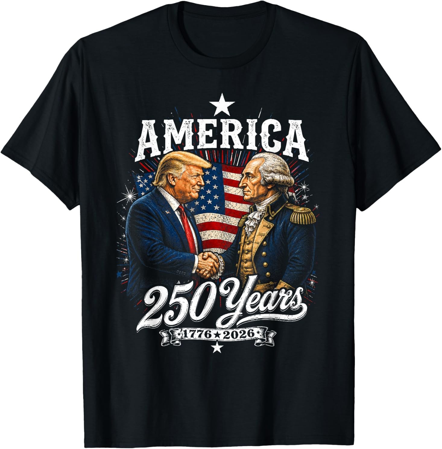 250 Years America Anniversary 250th Trump Washington Vintage T-Shirt