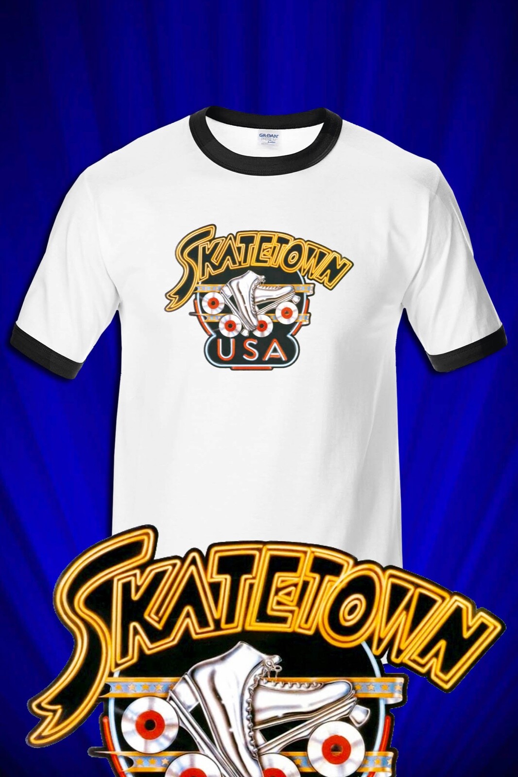 Skatetown USA Disco RINGER T-SHIRT 1970s FREE S&H Roller Boogie gallery
