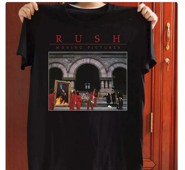 New Arrival Rush Moving Pictures Graphic Unisex Russet T-shirt Size S-5XL