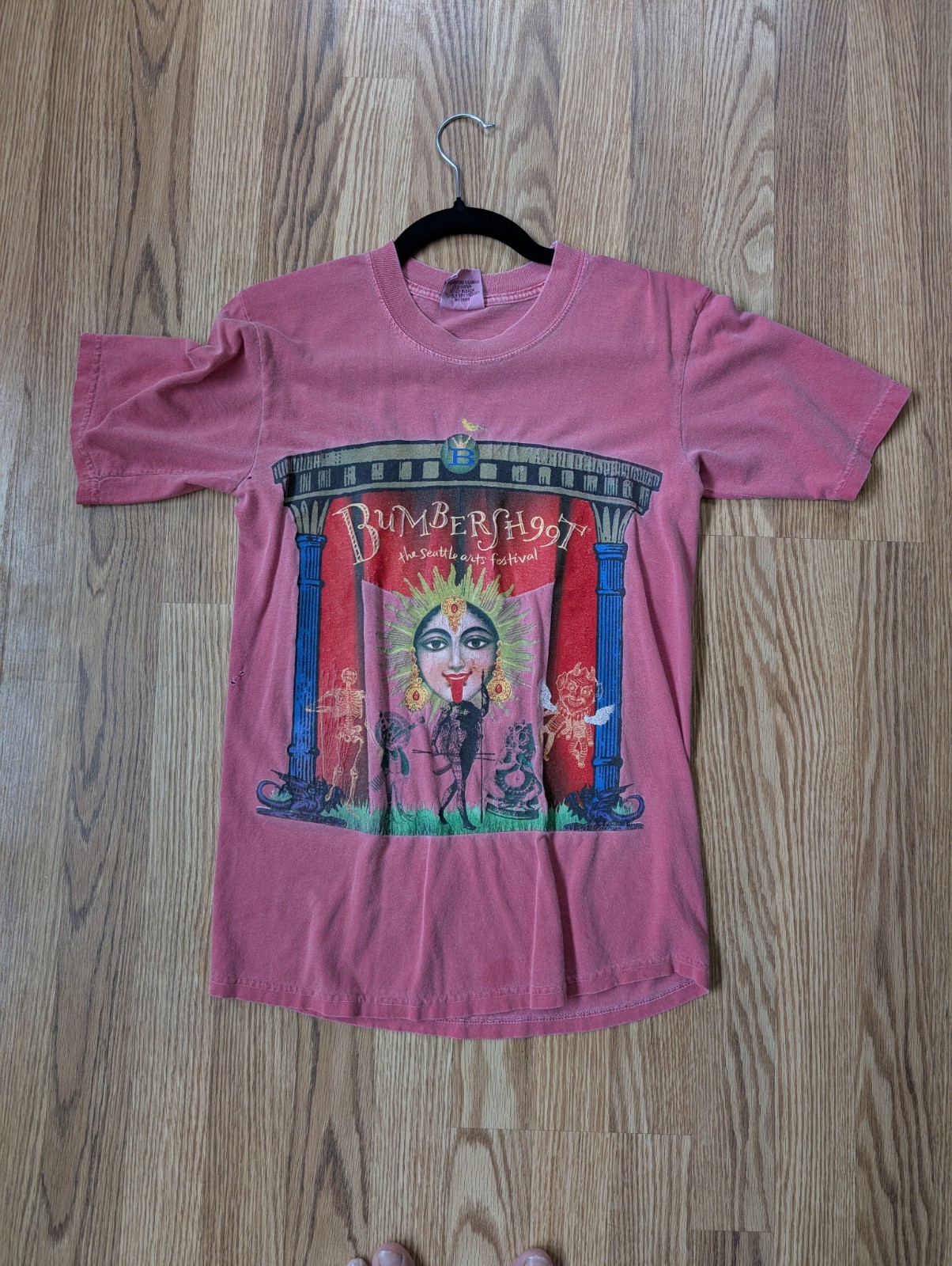 Vintage Bumbershoot Festival T-Shirt L Cotton Knit Pink Graphic 90s gallery