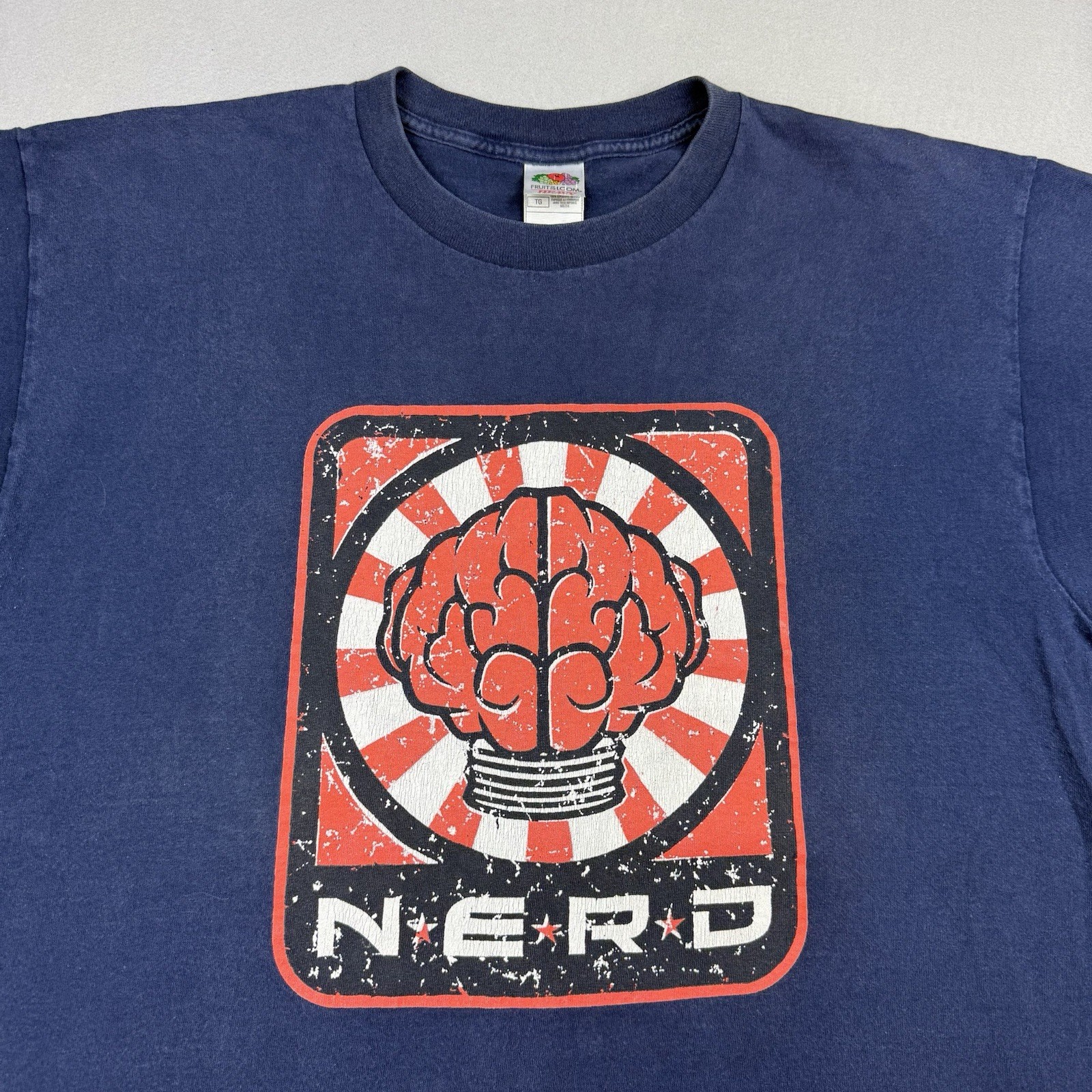 Vintage N.E.R.D. Pharrell Williams Concert Tour Promo T Shirt Size XL Brain gallery