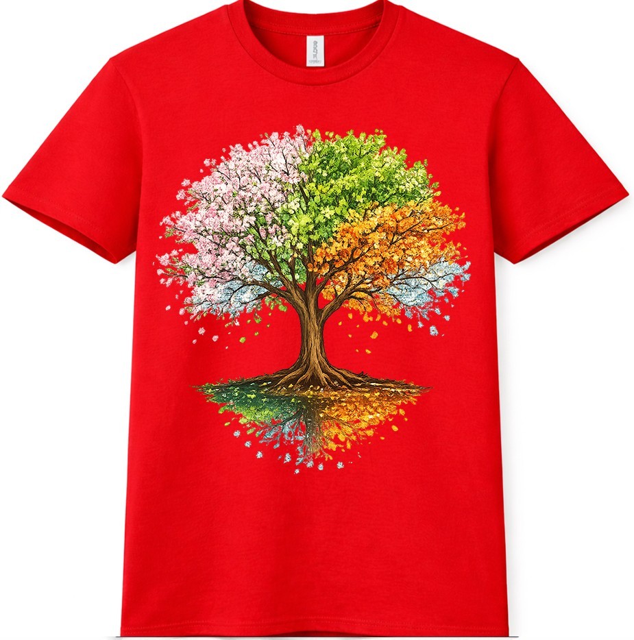 Tree Four Seasons T Shirt Colorful Spring Summer Fall Winter Graphic Tee gallery
