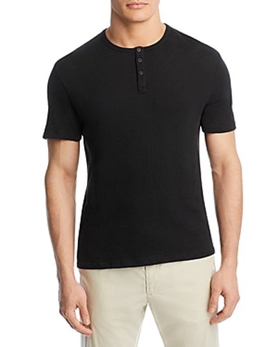 ATM Anthony Thomas Melillo Slub Jersey Short Sleeve Henley T-Shirt Men’s M Black