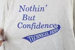 Vintage 90s Mens 2XL Spell Out Technical Aero Airplane Short Sleeve T-Shirt USA