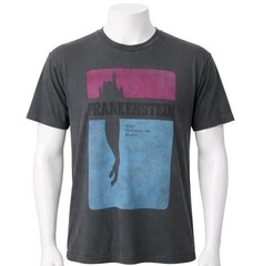Frankenstein Mary Shelley Graphic Tee Mens Large Gray Gothic Horror Shirt Y2K